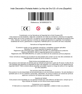 Imán Decorativo Portada Astérix La Hoz de Oro 5,5 x 8 cms (Español)