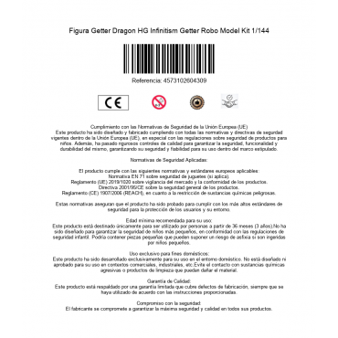 Figura Getter Dragon HG Infinitism Getter Robo Model Kit 1/144