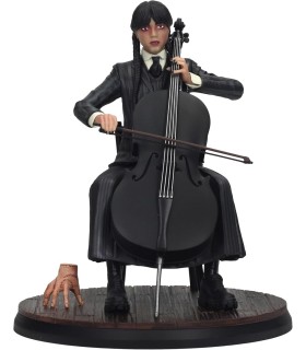 Figura Wednesday & Thing Con Violonchelo Miércoles Y Cosa Wednesday Movie Icons Estatua 15 cms