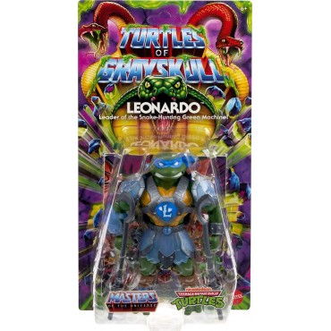 Figura Leonardo Turtles of Grayskull TMNT X MOTU Articulada 15 cms
