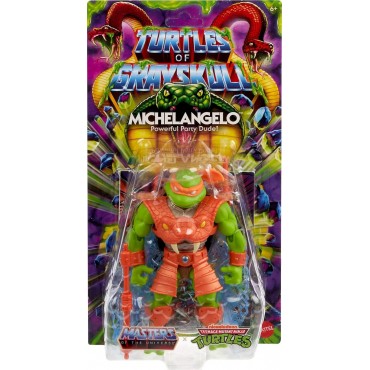 Figura Michelangelo Turtles of Grayskull TMNT X MOTU Articulada 15 cms