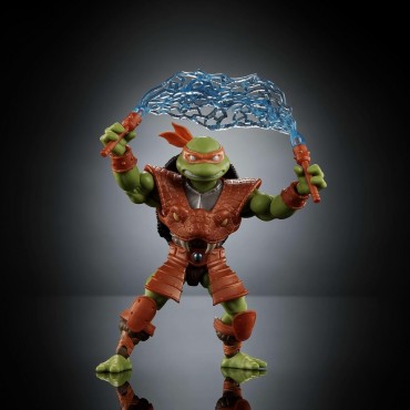 Figura Michelangelo Turtles of Grayskull TMNT X MOTU Articulada 15 cms