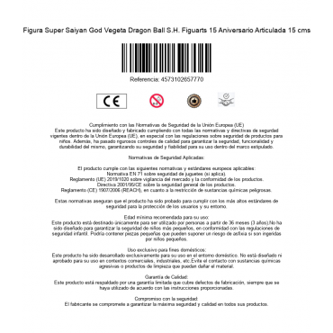Figura Super Saiyan God Vegeta Dragon Ball S.H. Figuarts 15 Aniversario Articulada 15 cms