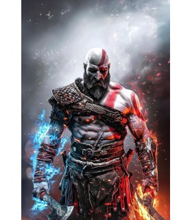 Placa Decorativa Kratos God of War Metálica Cuadro Póster HD
