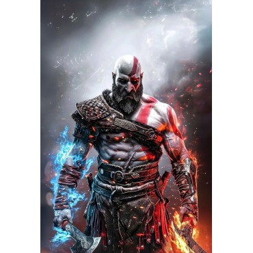 Placa Decorativa Kratos God of War Metálica Cuadro Póster HD