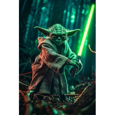 Placa Decorativa Yoda Star Wars Metálica Cuadro Póster HD 