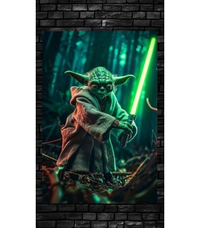 Placa Decorativa Yoda Star Wars Metálica Cuadro Póster HD 