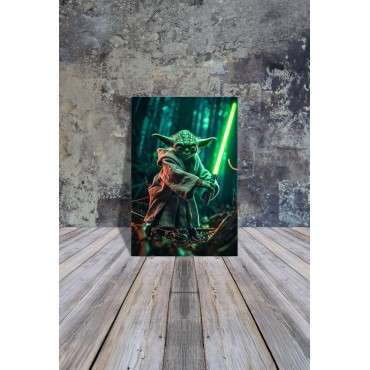 Placa Decorativa Yoda Star Wars Metálica Cuadro Póster HD 