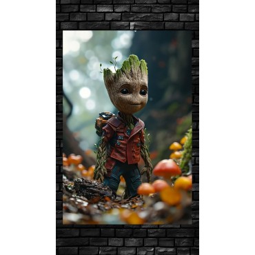 Placa Decorativa Groot Guardianes De La Galaxia Marvel Metálica Póster HD 