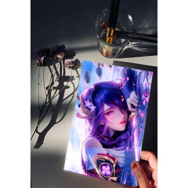 Placa Decorativa Raiden Shogun Inazuma Metálica Cuadro Póster HD 