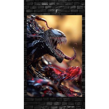 Placa Decorativa Venom Marvel Metálica Cuadro Póster HD 