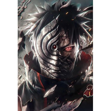 Placa Decorativa Obito Uchiha Naruto Metálica Cuadro Póster HD 