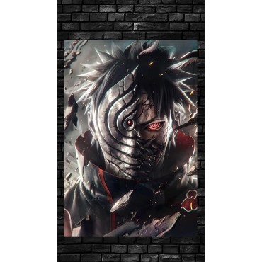 Placa Decorativa Obito Uchiha Naruto Metálica Cuadro Póster HD 