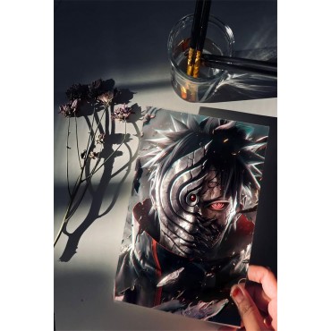 Placa Decorativa Obito Uchiha Naruto Metálica Cuadro Póster HD 