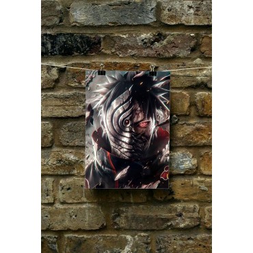Placa Decorativa Obito Uchiha Naruto Metálica Cuadro Póster HD 