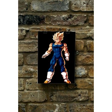Placa Decorativa Majin Vegueta Super Saiyan Drangon Ball Z Metálica Cuadro Póster HD 