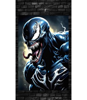 Placa Decorativa Venom Black  Marvel Spider-Man Metálica Cuadro Póster HD