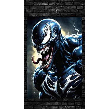 Placa Decorativa Venom Black  Marvel Spider-Man Metálica Cuadro Póster HD 