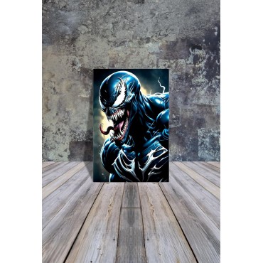 Placa Decorativa Venom Black  Marvel Spider-Man Metálica Cuadro Póster HD 