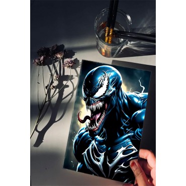 Placa Decorativa Venom Black  Marvel Spider-Man Metálica Cuadro Póster HD 