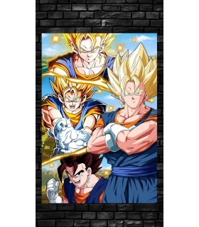 Placa Decorativa Vegito Super Saiyan Dragon Ball Z Metálica Cuadro Póster HD 