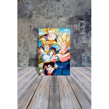 Placa Decorativa Vegito Super Saiyan Dragon Ball Z Metálica Cuadro Póster HD 