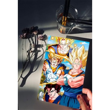 Placa Decorativa Vegito Super Saiyan Dragon Ball Z Metálica Cuadro Póster HD 