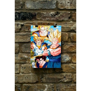 Placa Decorativa Vegito Super Saiyan Dragon Ball Z Metálica Cuadro Póster HD 