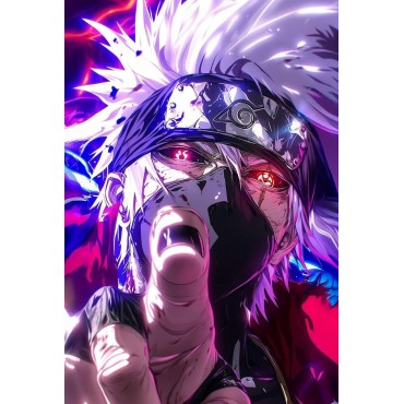 Placa Decorativa Kakashi Hatake Naruto Metálica Cuadro Póster HD 
