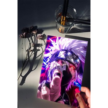 Placa Decorativa Kakashi Hatake Naruto Metálica Cuadro Póster HD 