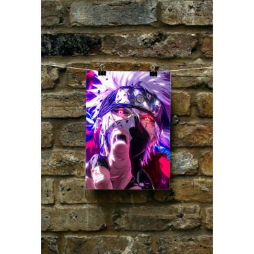 Placa Decorativa Kakashi Hatake Naruto Metálica Cuadro Póster HD 