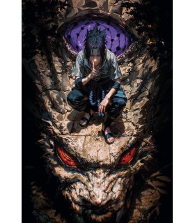 Placa Decorativa Sasuke Uchiha Naruto Metálica Cuadro Póster HD 