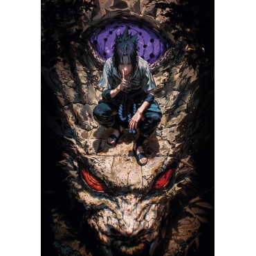 Placa Decorativa Sasuke Uchiha Naruto Metálica Cuadro Póster HD 