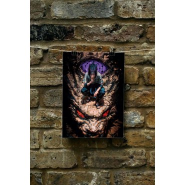 Placa Decorativa Sasuke Uchiha Naruto Metálica Cuadro Póster HD 