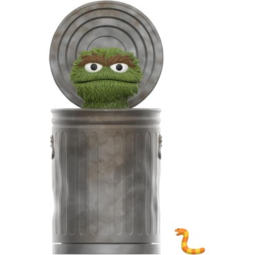 Figura Oscar The Grouch Sesame Street Barrio Sésamo Articulada 10 cm