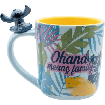 Taza 3D Stitch Hawaiano Lilo & Stitch Disney Cerámica 460 mls