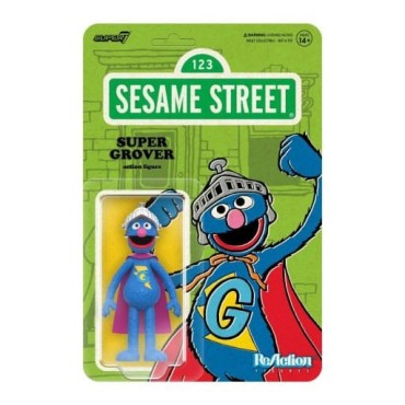 Figura Super Grover Súper Coco Sesame Street Barrio Sésamo Articulada 10 cms