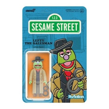 Figura Lefty The Salesman Sesame Street Barrio Sésamo Articulada 10 cm