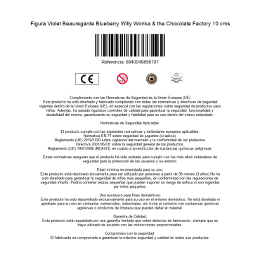 Figura Violet Beauregarde Blueberry Willy Wonka & the Chocolate Factory 10 cms