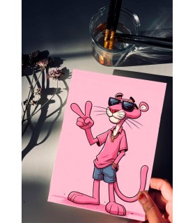 Placa Decorativa La Pantera Rosa Metálica Cuadro Póster HD