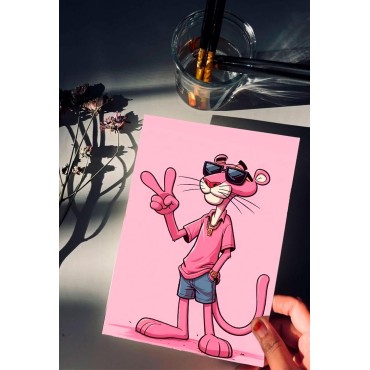 Placa Decorativa La Pantera Rosa Metálica Cuadro Póster HD