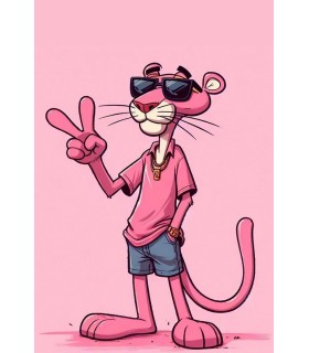 Placa Decorativa La Pantera Rosa Metálica Cuadro Póster HD