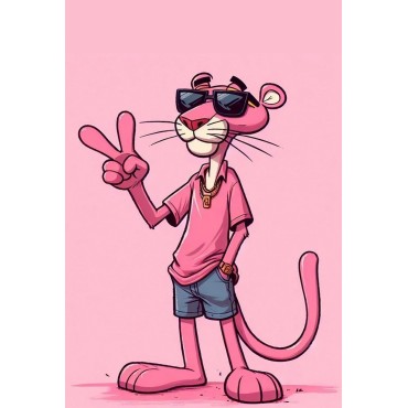 Placa Decorativa La Pantera Rosa Metálica Cuadro Póster HD