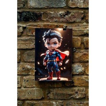 Placa Decorativa Baby Superman CHIBI DC Metálica Cuadro Póster HD