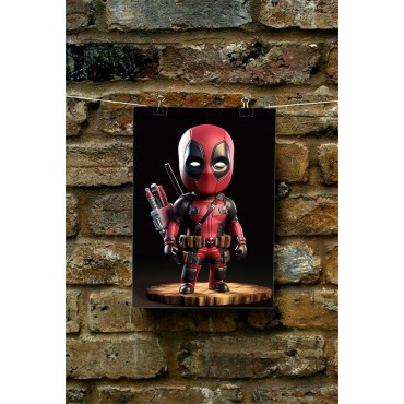 Placa Decorativa Baby Deadpool CHIBI Marvel Metálica Cuadro Póster HD