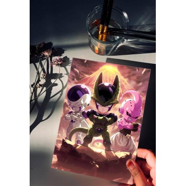 Placa Decorativa Baby Villanos CHIBI Dragon Ball Z Metálica Cuadro Póster HD