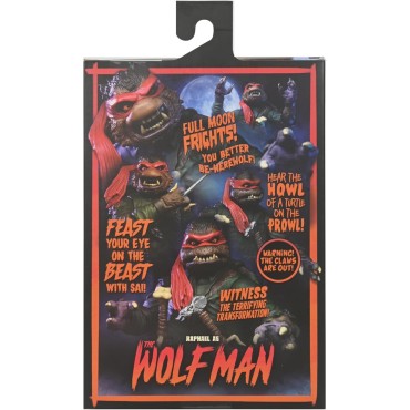 Figura Ultimate Raphael Wolf Man TMNT Universal Monsters Articulada 20 cms