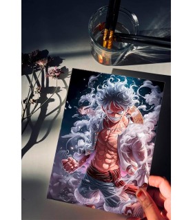 Placa Decorativa Luffy Gear 5 One Piece Metálica Cuadro Póster HD
