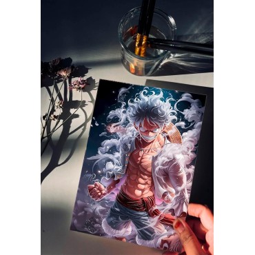 Placa Decorativa Luffy Gear 5 One Piece Metálica Cuadro Póster HD