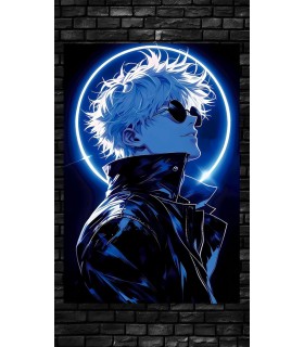 Placa Decorativa Satoru Gojō Jujutsu Kaisen Metálica Cuadro Póster HD
